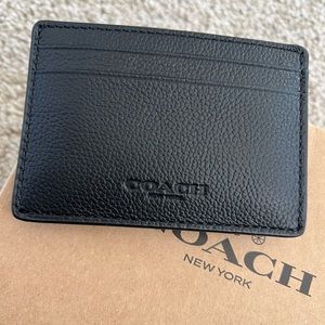 Coach Black Leather Money Clip